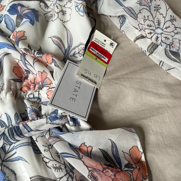 1.state Floral Print Wrap Maxi Dress Poetic Punch - Picture 2 of 4